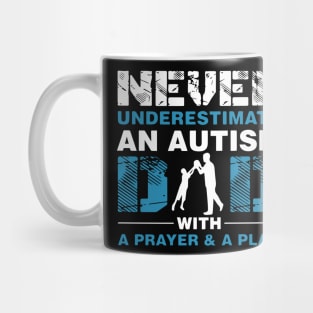 Never underestimate an autism dad gift for Autistic Gift Mug